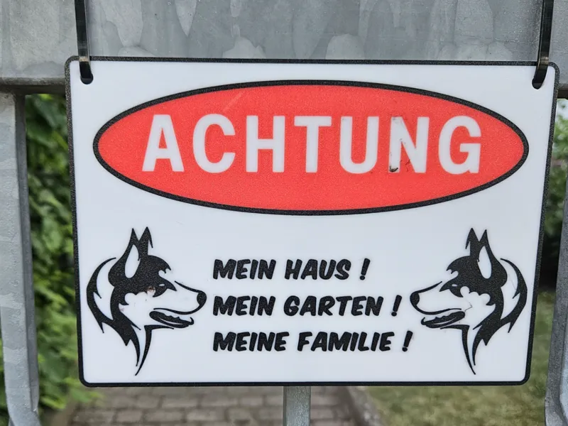 Warnschild Hund / Husky