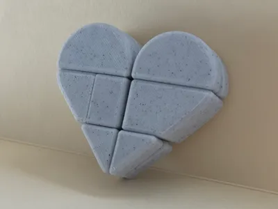 Split 1x2x3 Heart Rubik's Cube Puzzle