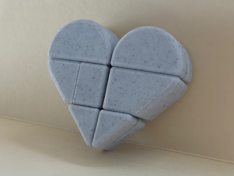 Split 1x2x3 Heart Rubik's Cube Puzzle
