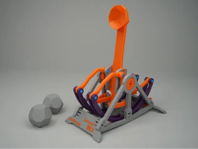 Catapult with leaf springs (snap-fit model)
