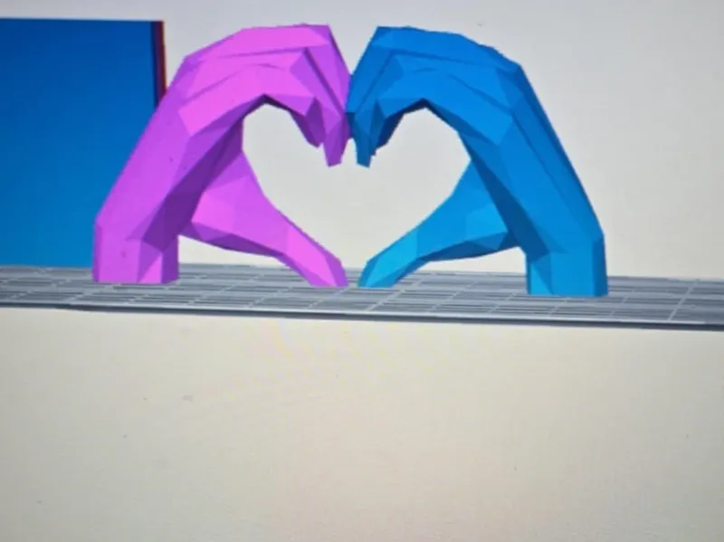 2 colour hand heart