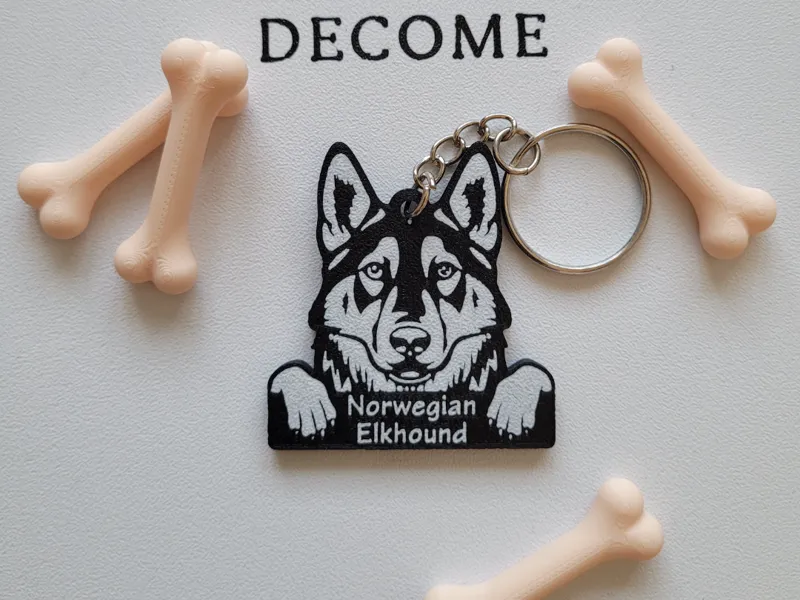 Norwegian Elkhound Keychain