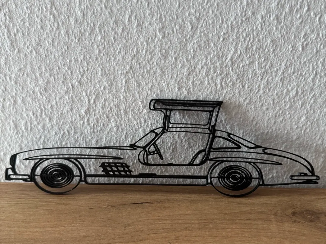 Mercedes Benz SLS AMG Line Art - Wall Decoration - Free 3D Print Model ...