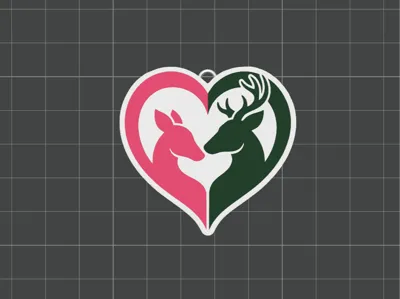 His and Hers Deer Keychain