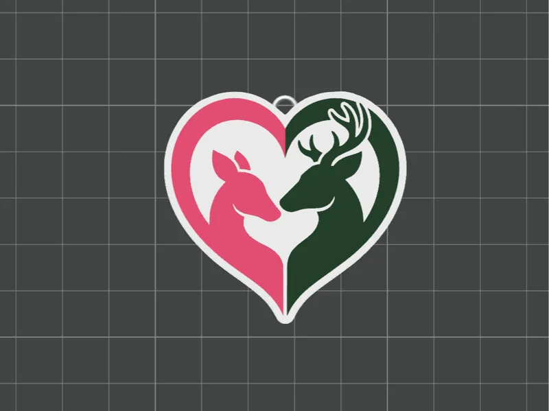 His and Hers Deer Keychain