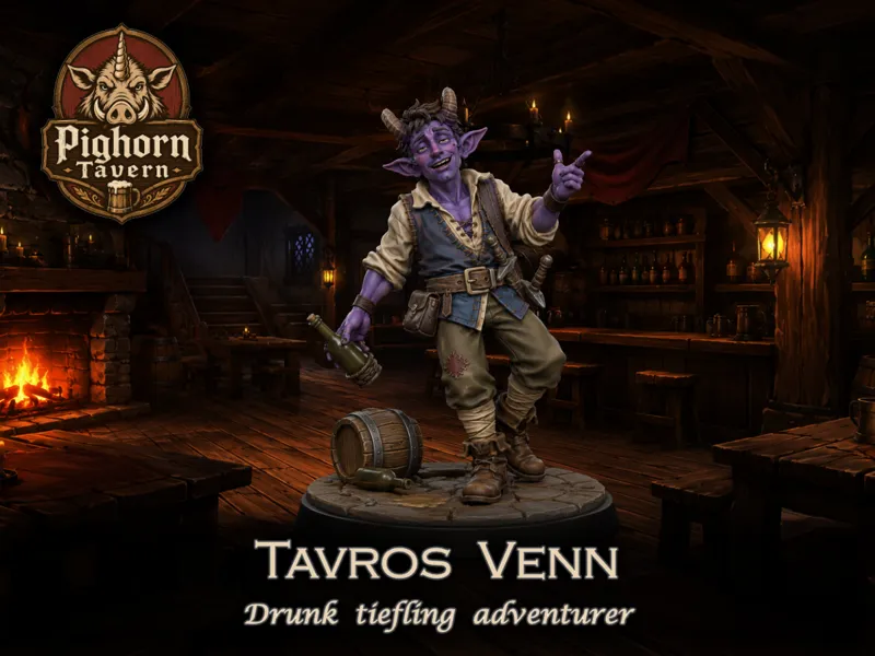 0.2 Pighorn Tavern Tiefling 28mm 32mm miniature