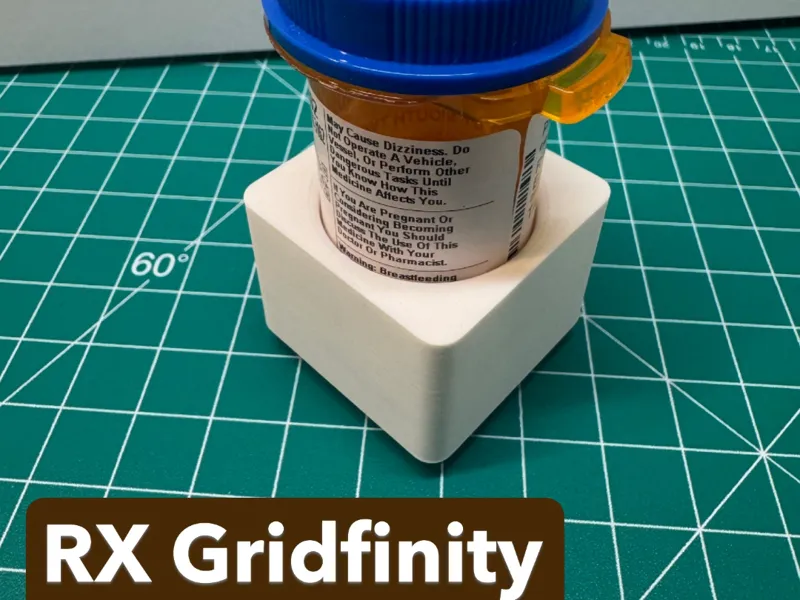 RX Prescription Bottle Gridfinity Holder 33mm