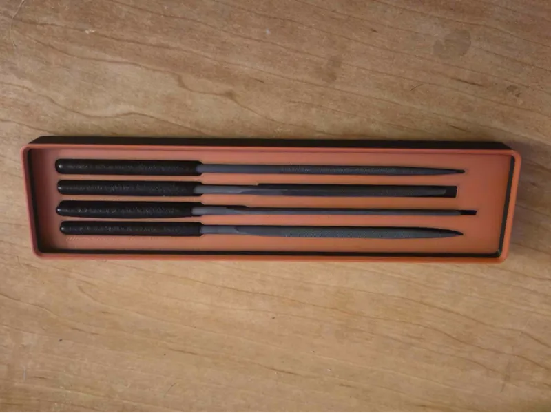 Gridfinity Bambu needle file set holder (1x4)