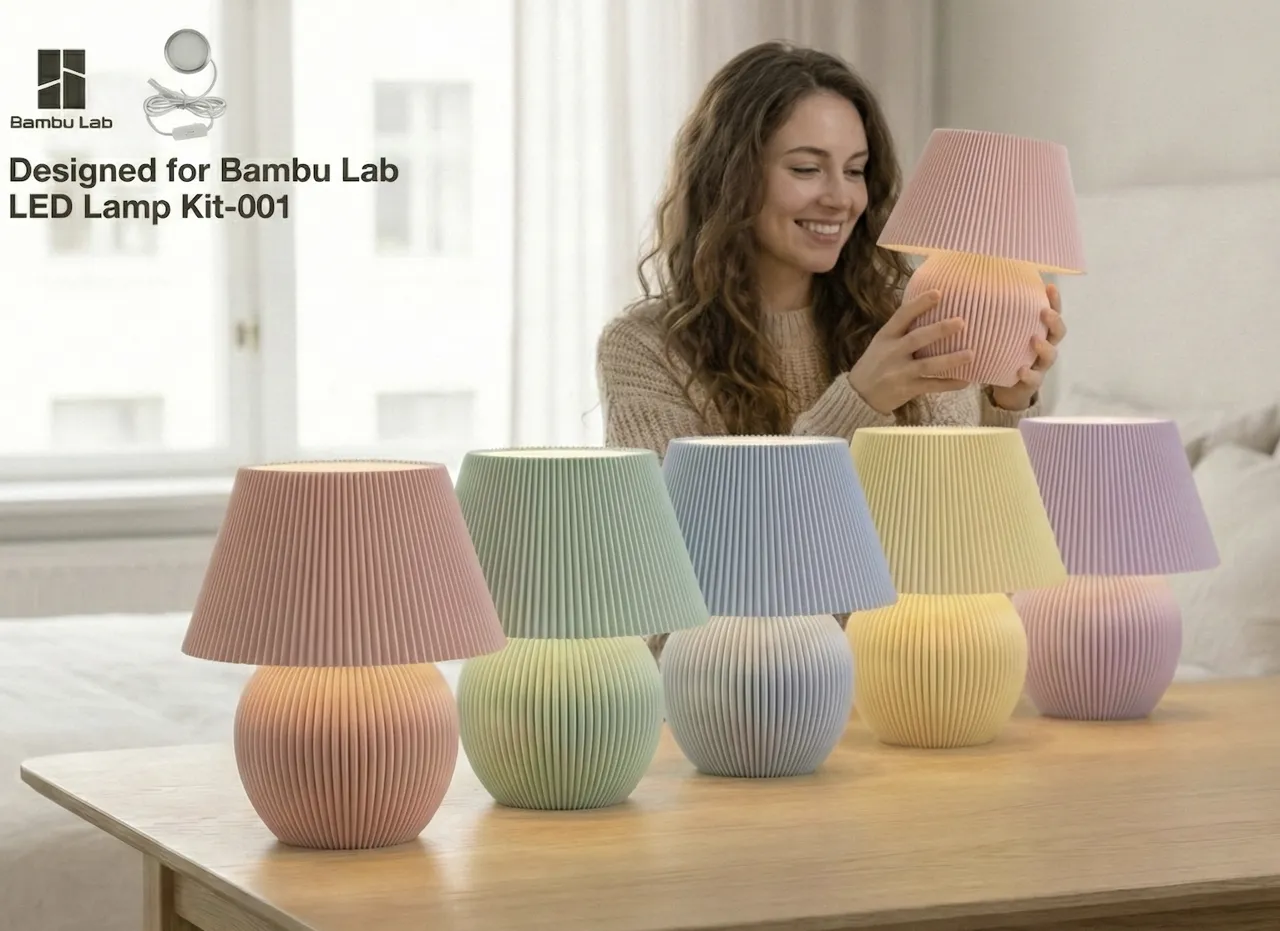 LED Kit-001 Mushroom Ribbed Light Bambu Lab view 2