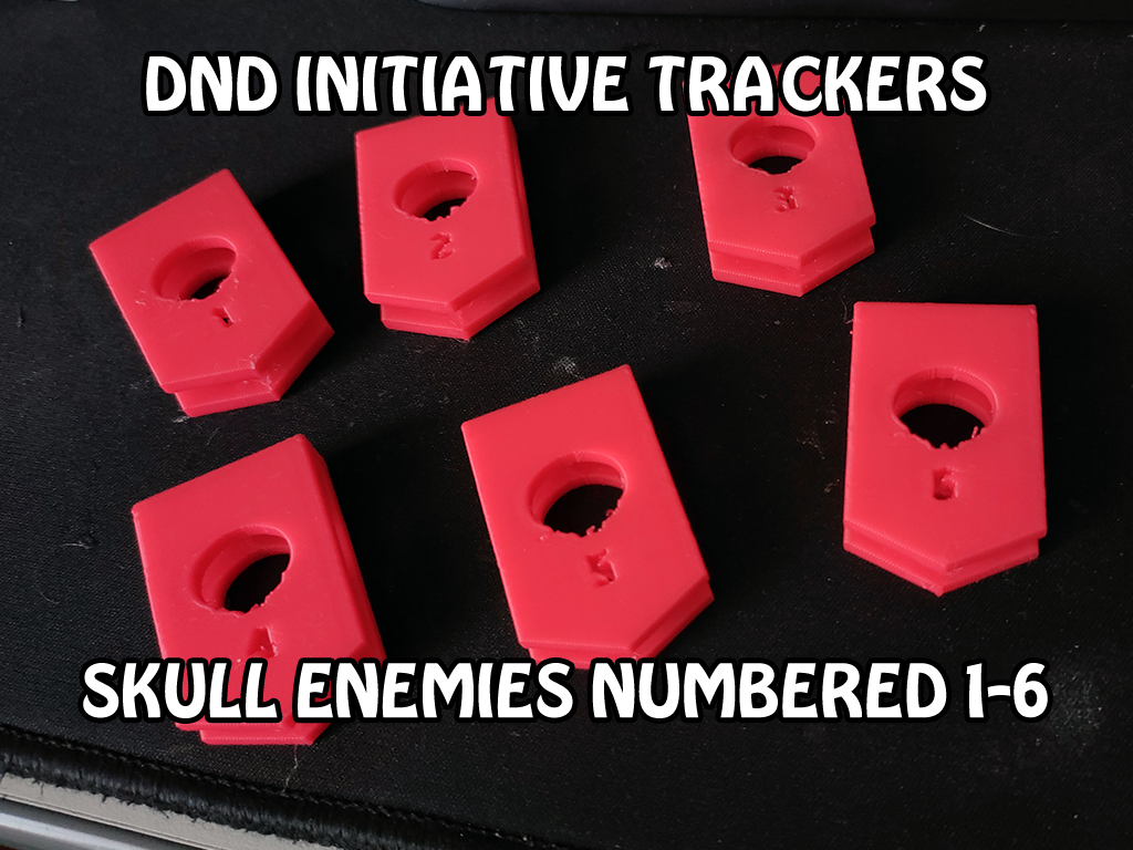 D&D Initiative Trackers – Skull Enemies 1-6 