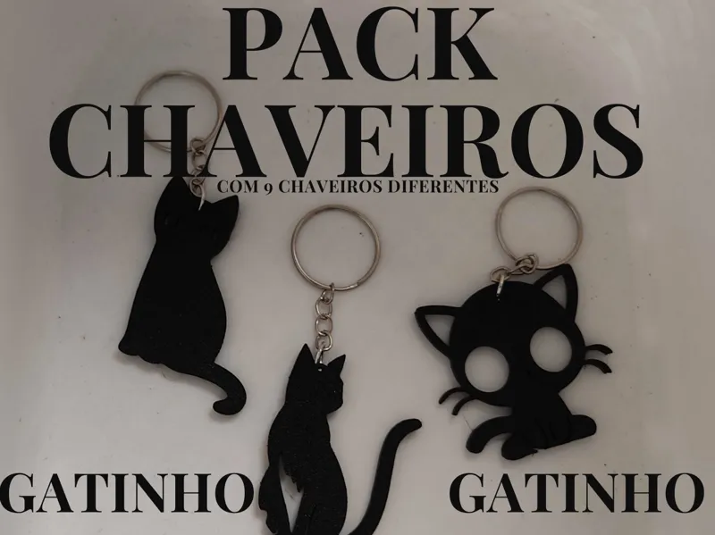 CHAVEIRO GATINHO (PACK COM 9 TIPOS)