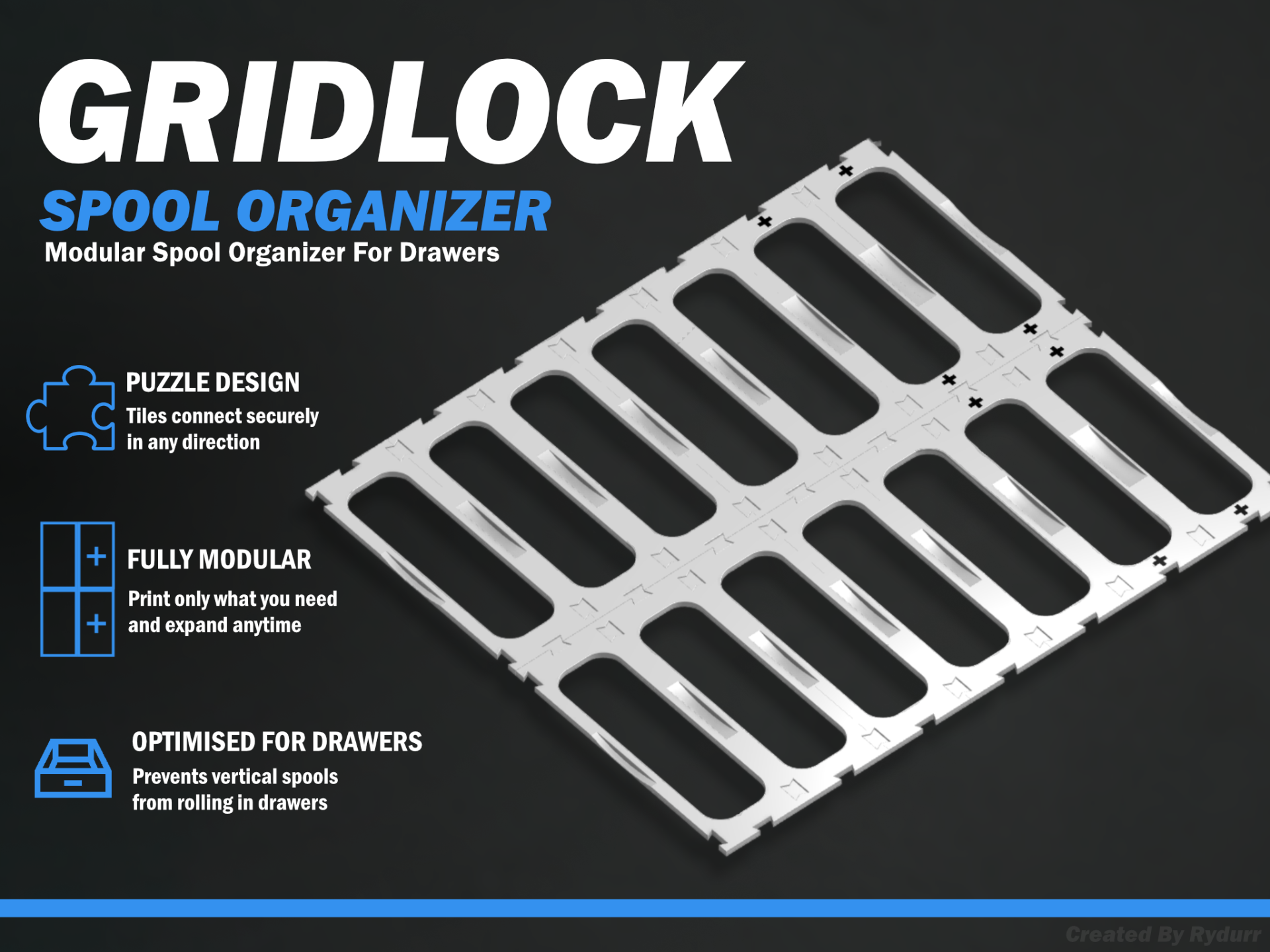 GRIDLOCK - Modular Filament Drawer Storage