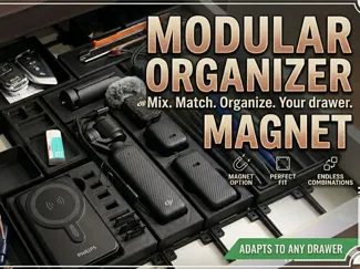 Modular Desk Drawer Organizer System With Magnet