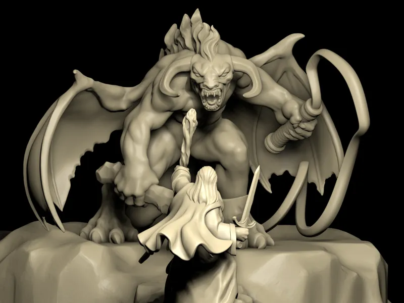 Lord Of The Rings Diorama : Gandalf  Versus Balrog