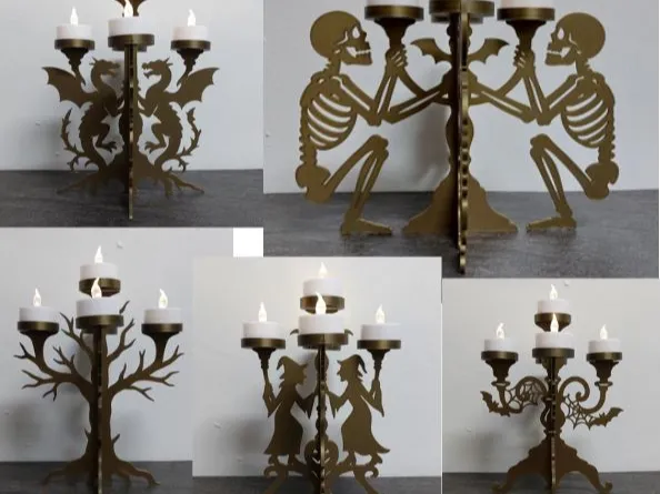 Halloween candle light set - candelabra set