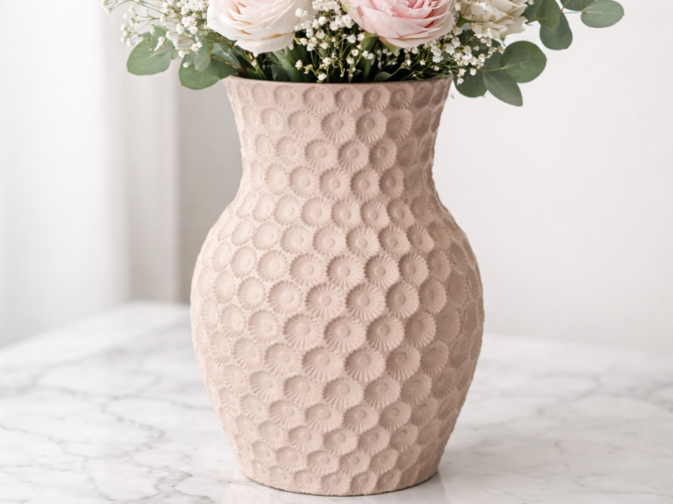 Minimalistic Vase With Sunflower Design