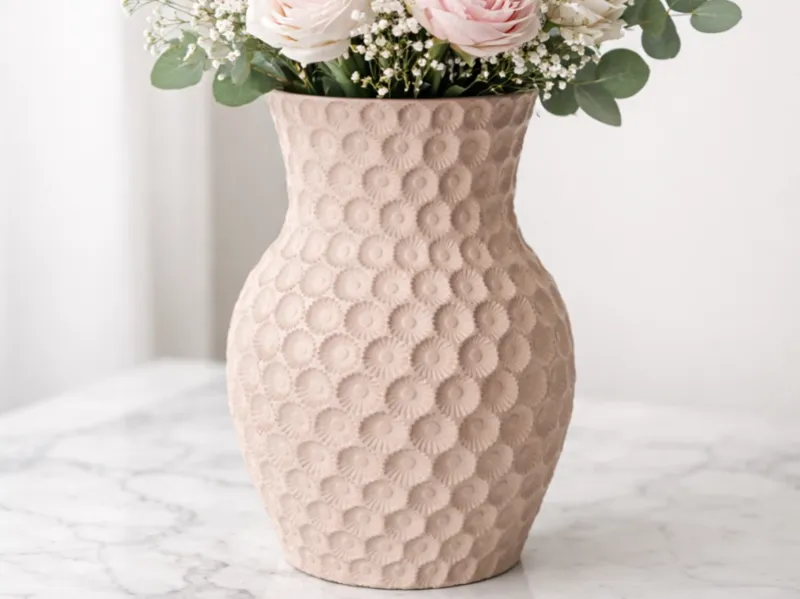 Minimalistic Vase With Sunflower Design