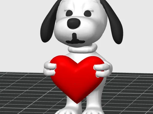 Valentines Snoopy holding a heart