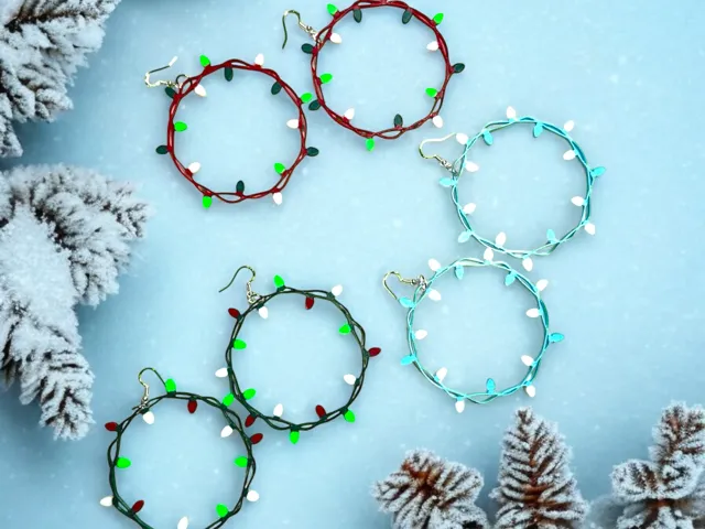 Christmas Light Hoop Earrings