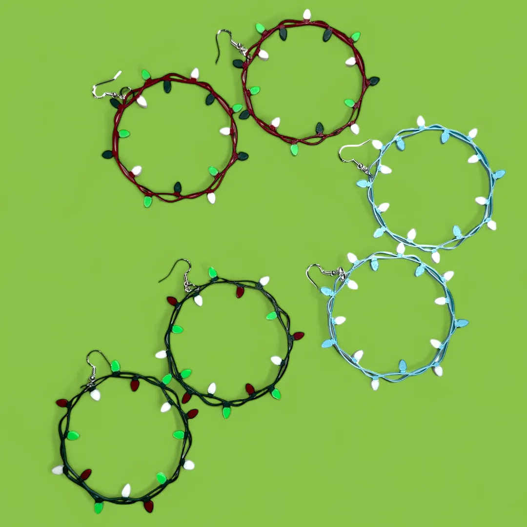 Christmas Light Hoop Earrings view 2