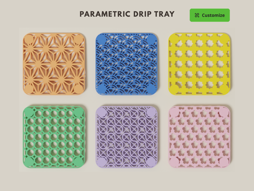 Small Drip Tray. Parametric, Tileable
