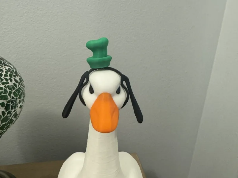 Goofy hat for desk goose