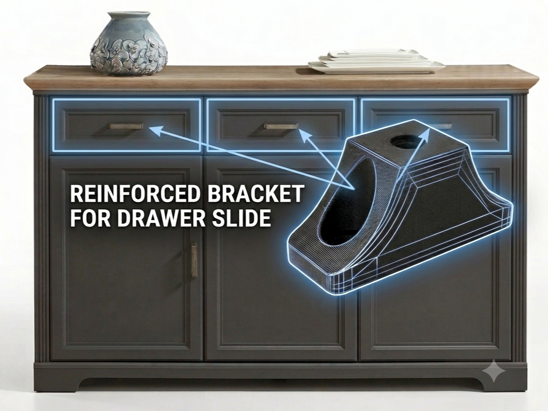Stronger bracket for Drawers slide Jasmin Valgure