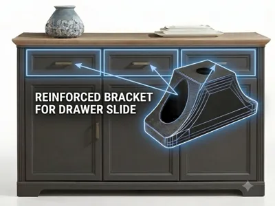Stronger bracket for Drawers slide Jasmin Valgure