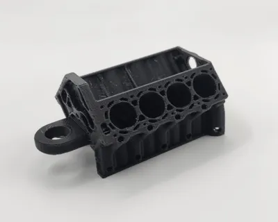 Engine block keychain