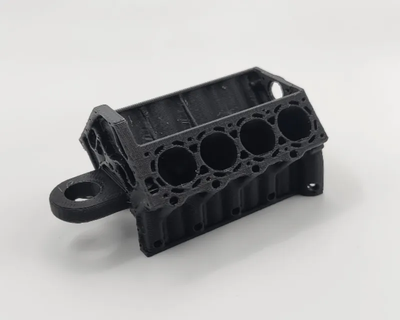 Engine block keychain