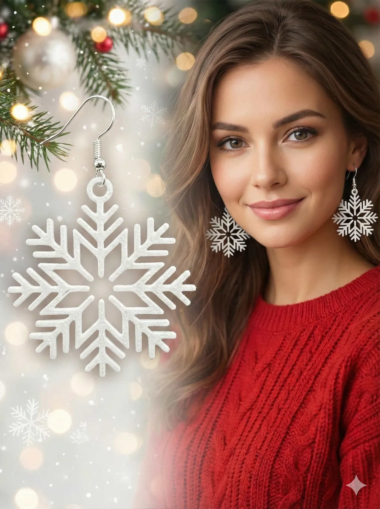 12 Paterns Snowflake Earrings (1.5g / Pair) view 2