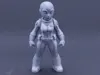 alien girl in a space suit single color