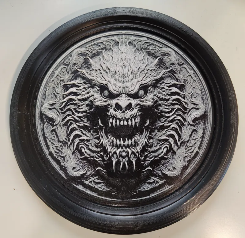 Round Picture Frame and interchangeable Hueforge Monster Portraits