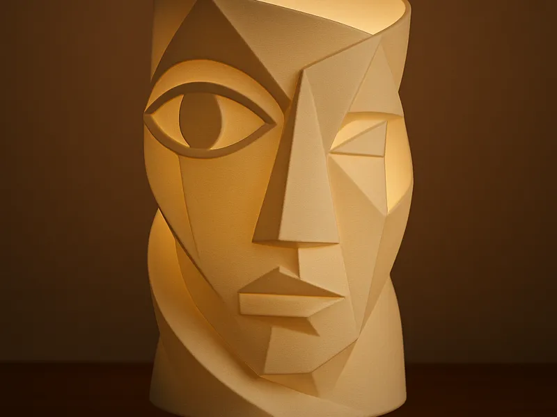 Cubist Fragmented Spiral Mask