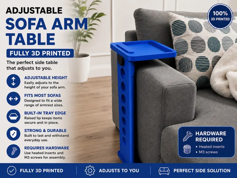 Adjustable Slide Under Sofa Table