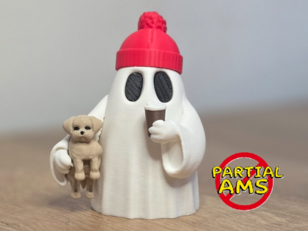 Cute Hipster Ghost with Doggie