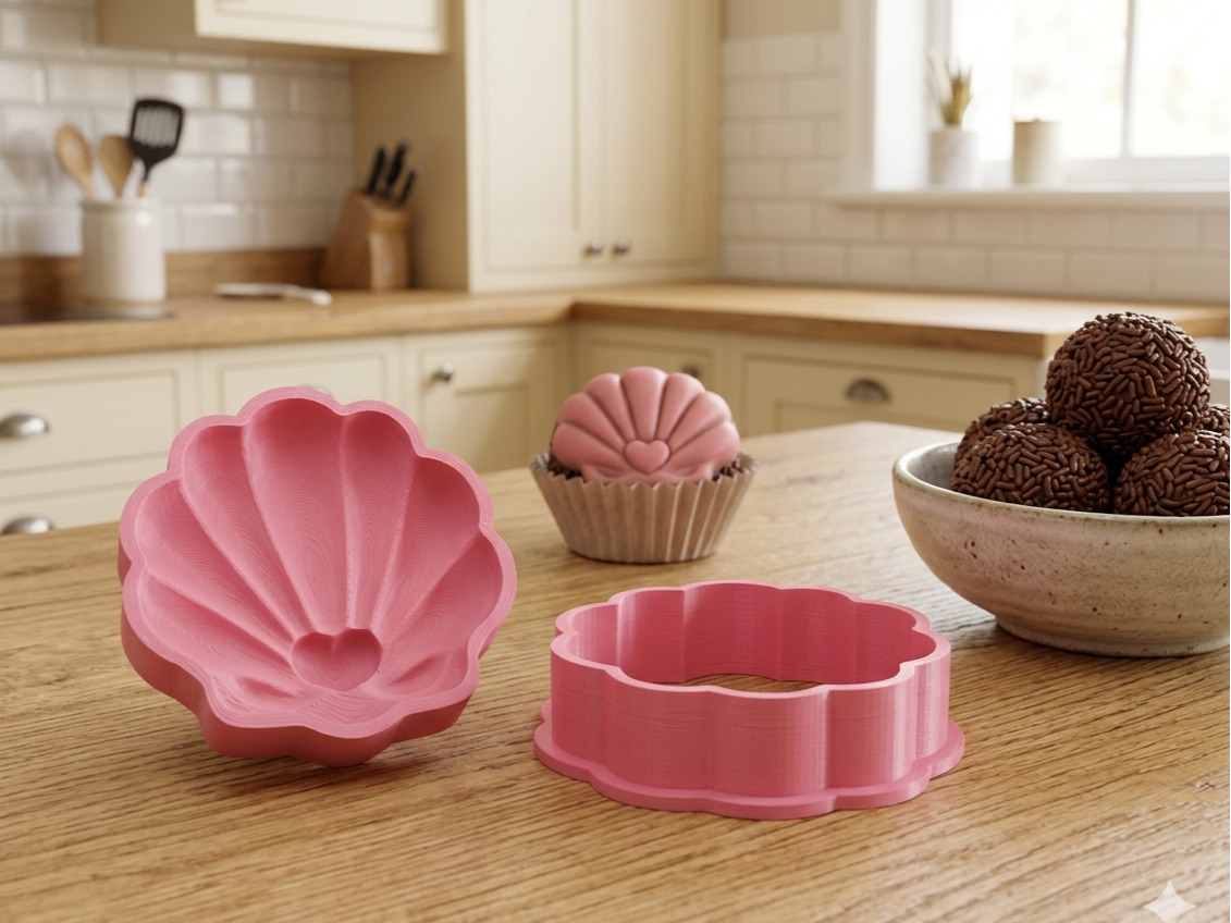 Ejetor de brigadeiro concha 3d fundo do mar