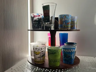 Rotating shot glass display