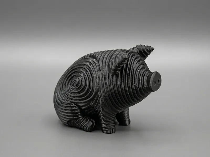 Spiral Pig Figurine