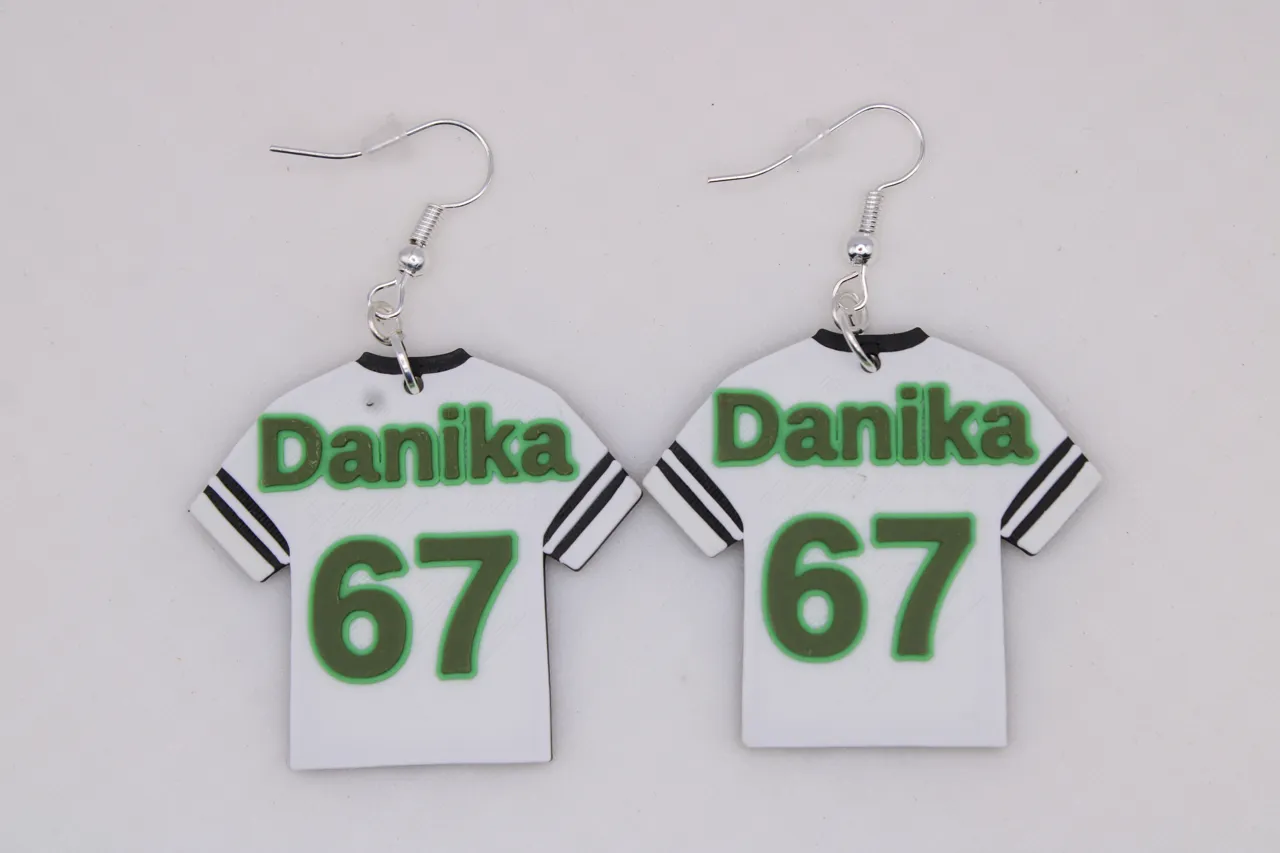 Blank Jersey Earrings - Parametric view 2