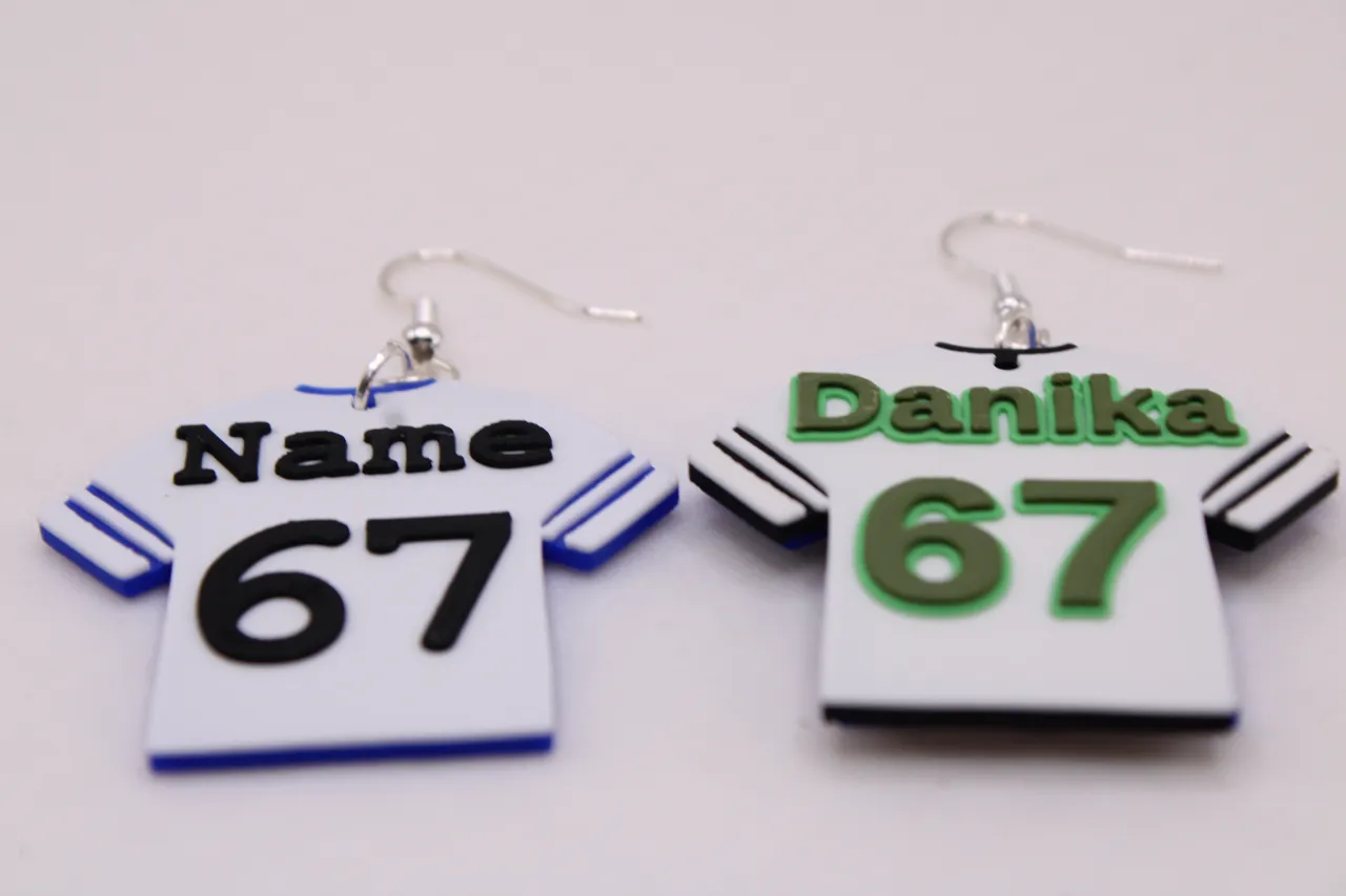 Blank Jersey Earrings - Parametric view 4