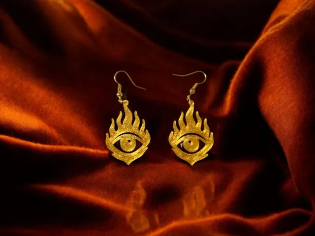 Eye on fire earrings