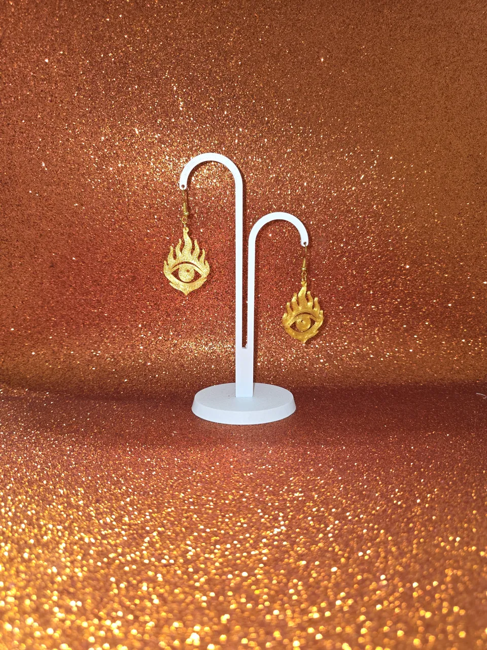 Eye on fire earrings view 3