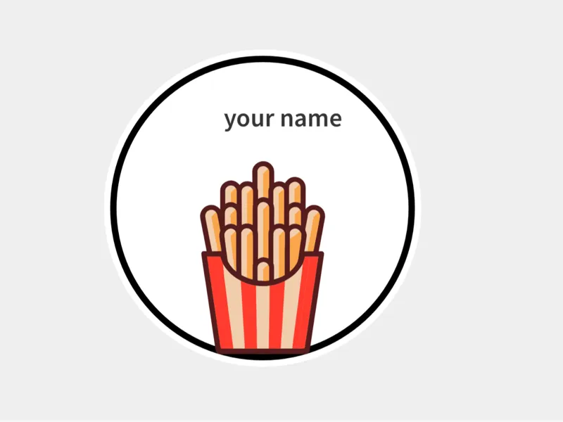 French fry name tag