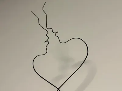 Two face silhouette art  gift for valentine's day