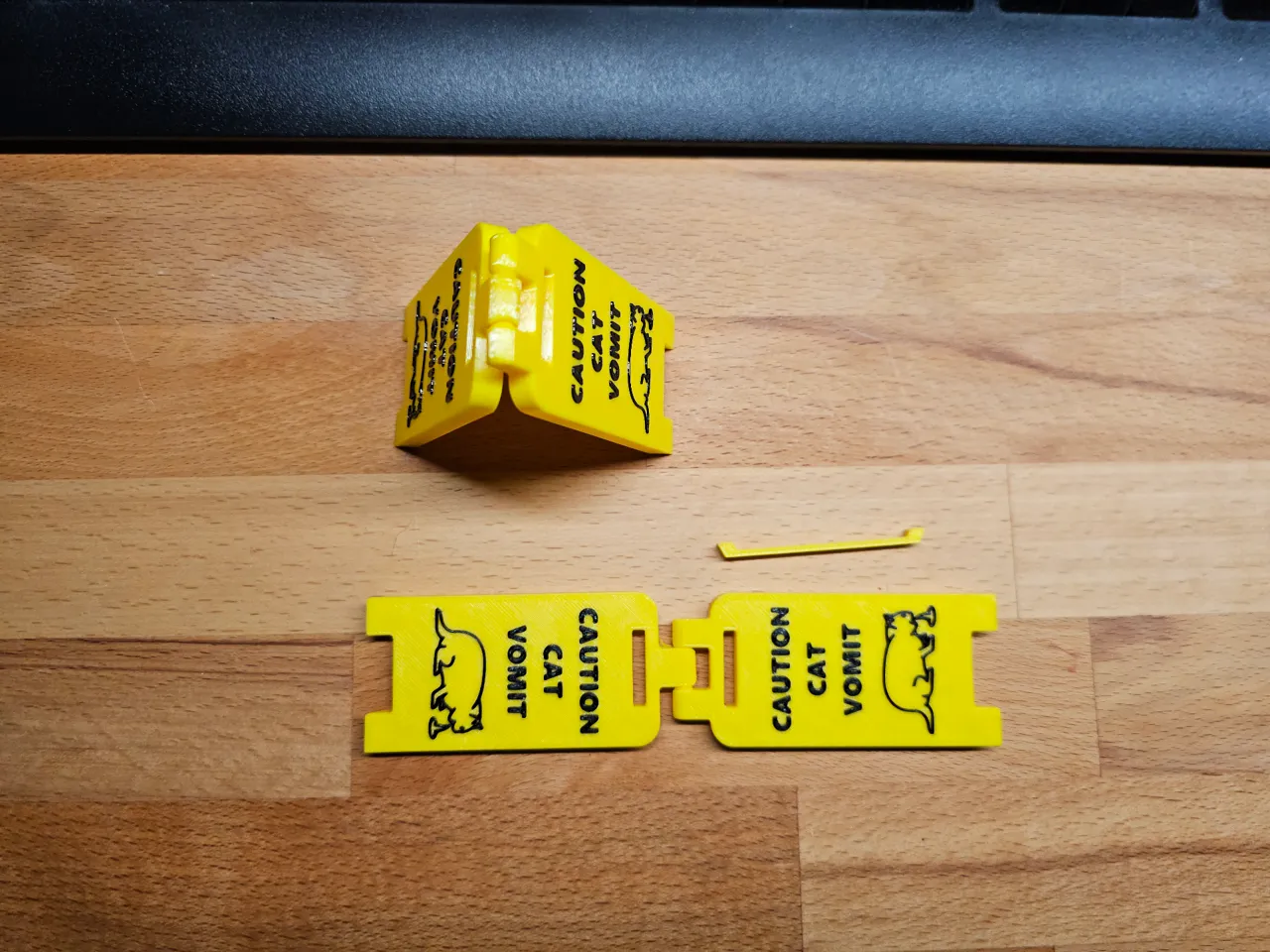 Caution Cat Vomit Sign view 2