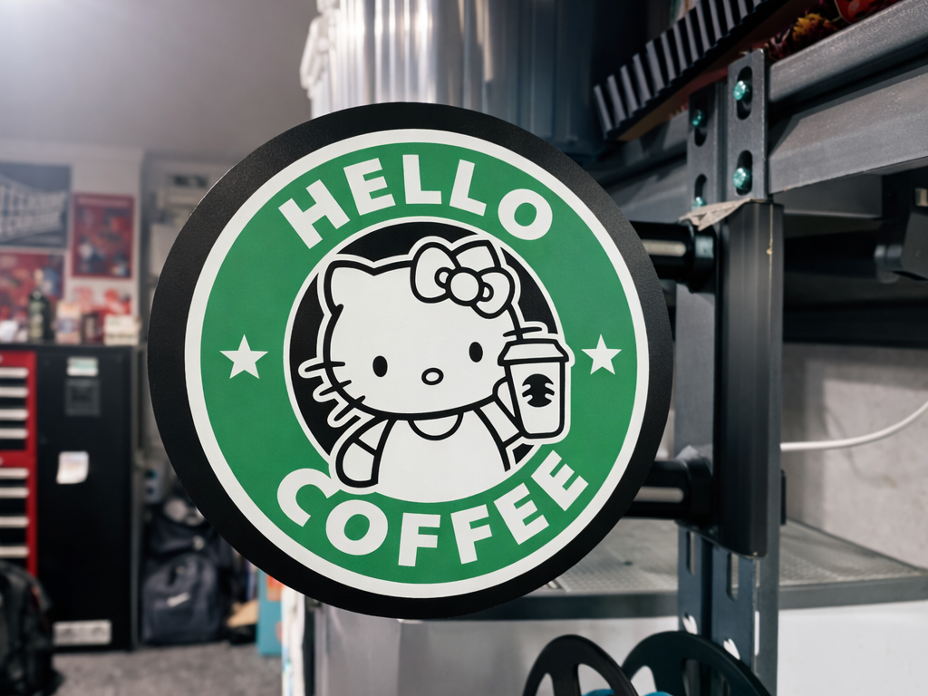 Hello Kitty x Hello Coffee Pub Sign – 2-Sided