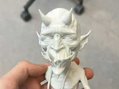 Horned Goblin Demon Bust – Dark Fantasy