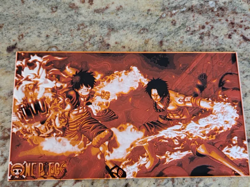 Ace and Luffy Battle Ready Hueforge Art