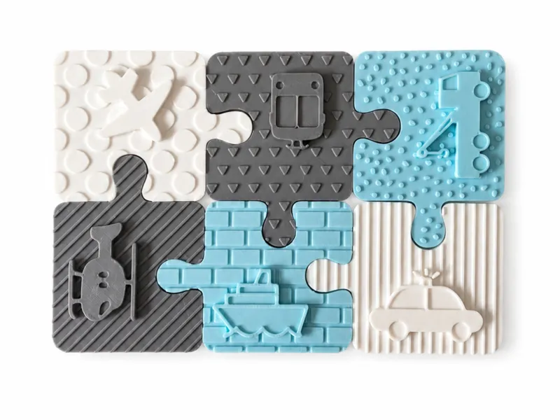Vehicle Puzzle Play Dough Stamp - Sensory Toy
